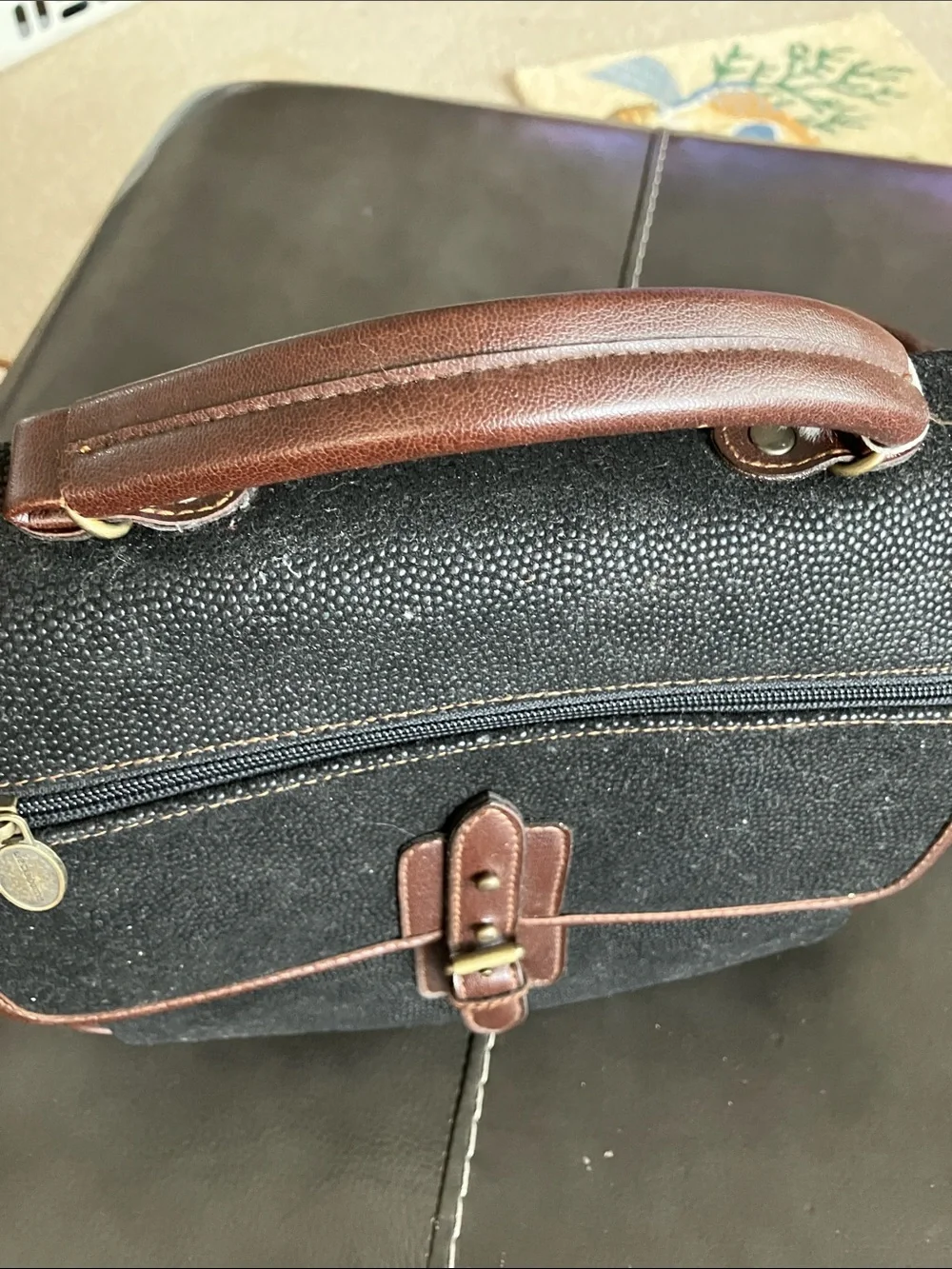 vintage claiborne Lg. Tote Purse brushed leather NWT